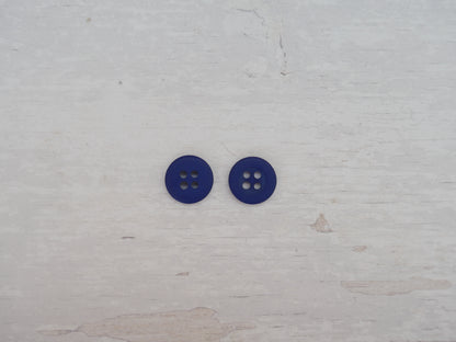 4-Hole, Mini 12mm Button in Cobalt-Button-Flying Bobbins Haberdashery