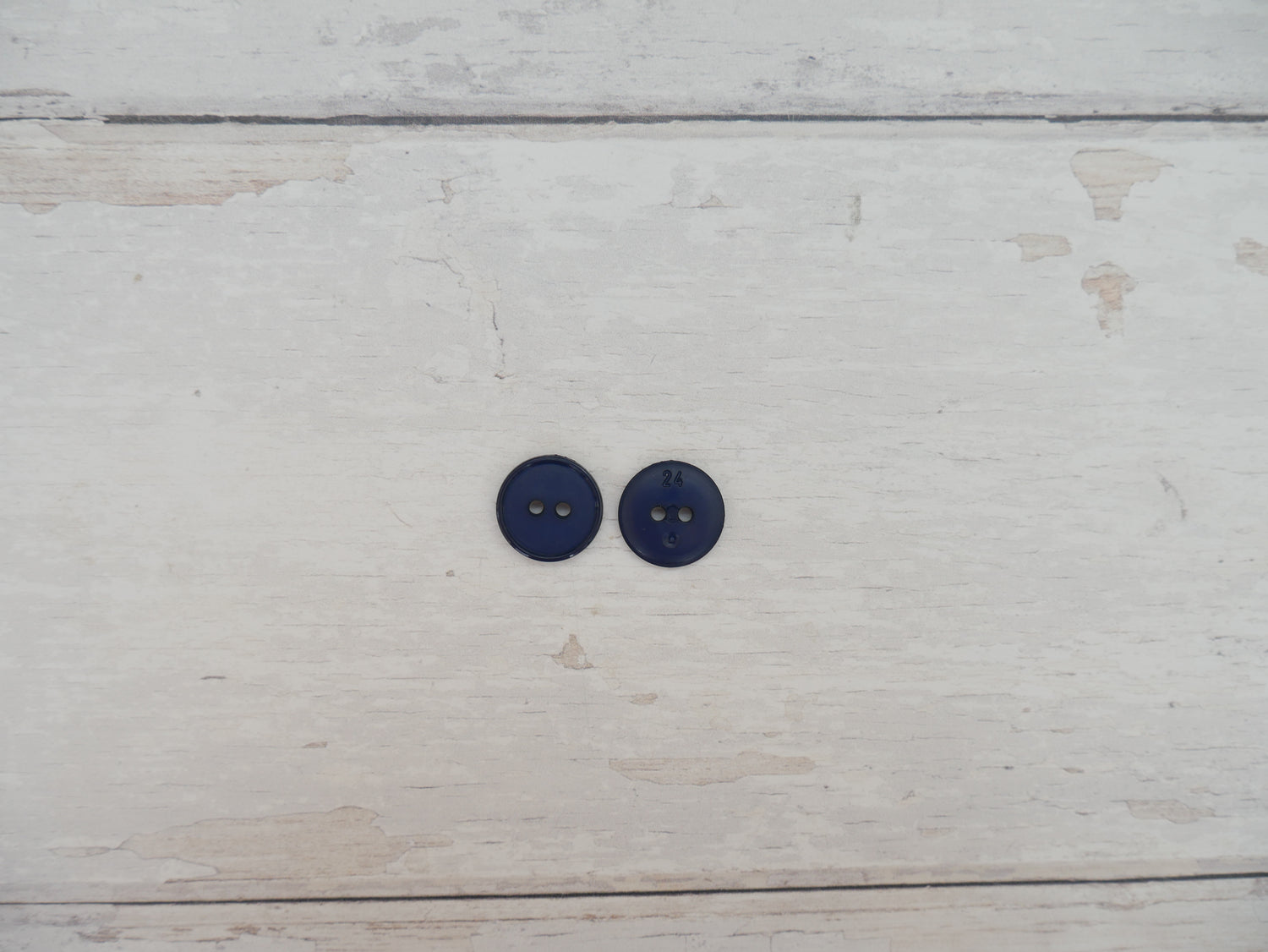 2-Hole 15mm Ring Edge Button in Navy-Button-Flying Bobbins Haberdashery