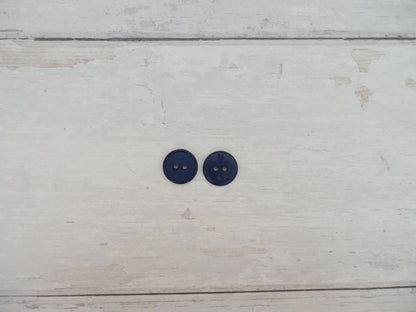 2-Hole 15mm Ring Edge Button in Navy-Button-Flying Bobbins Haberdashery