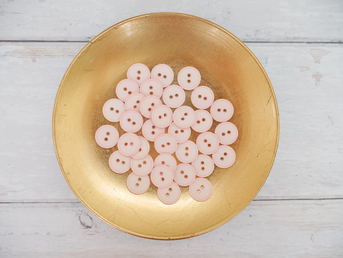 2-Hole 15mm Ring Edge Button in Pink-Button-Flying Bobbins Haberdashery