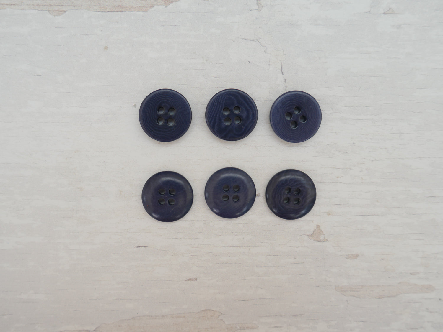 4-Hole, 15mm - Eco-Conscious, Corozo Button, Navy-Button-Flying Bobbins Haberdashery