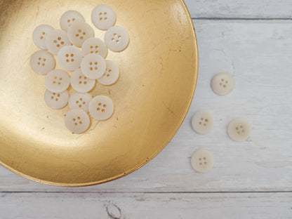 4-Hole, 15mm - Eco-Conscious, Corozo Button, Ivory-Button-Flying Bobbins Haberdashery