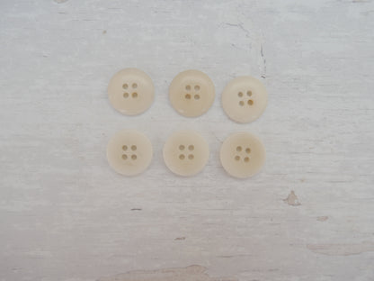 4-Hole, 15mm - Eco-Conscious, Corozo Button, Ivory-Button-Flying Bobbins Haberdashery