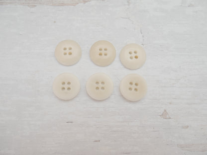 4-Hole, 15mm - Eco-Conscious, Corozo Button, Ivory-Button-Flying Bobbins Haberdashery