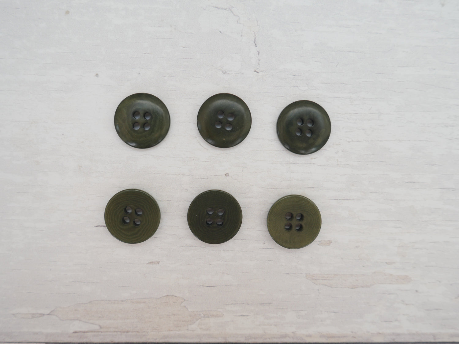 4-Hole, 15mm - Eco-Conscious, Corozo Button, Khaki-Button-Flying Bobbins Haberdashery