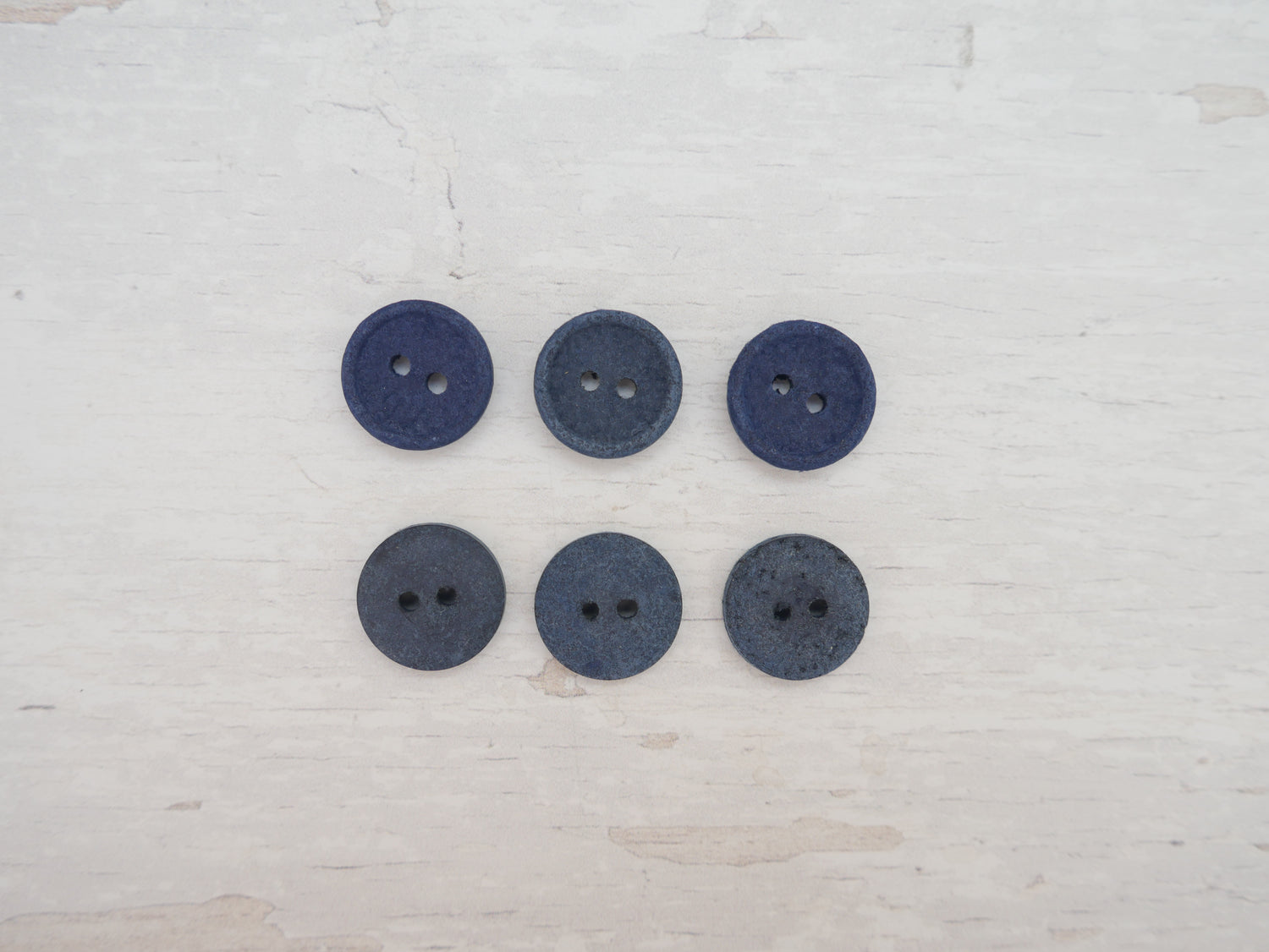2-Hole, 15mm - Eco Recycled Cotton Button, Navy-Button-Flying Bobbins Haberdashery