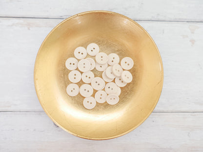 2-Hole, 15mm - Eco Recycled Cotton Button, Natural-Button-Flying Bobbins Haberdashery