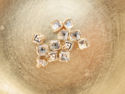 Crystal Cube Button in Smoke-Button-Flying Bobbins Haberdashery