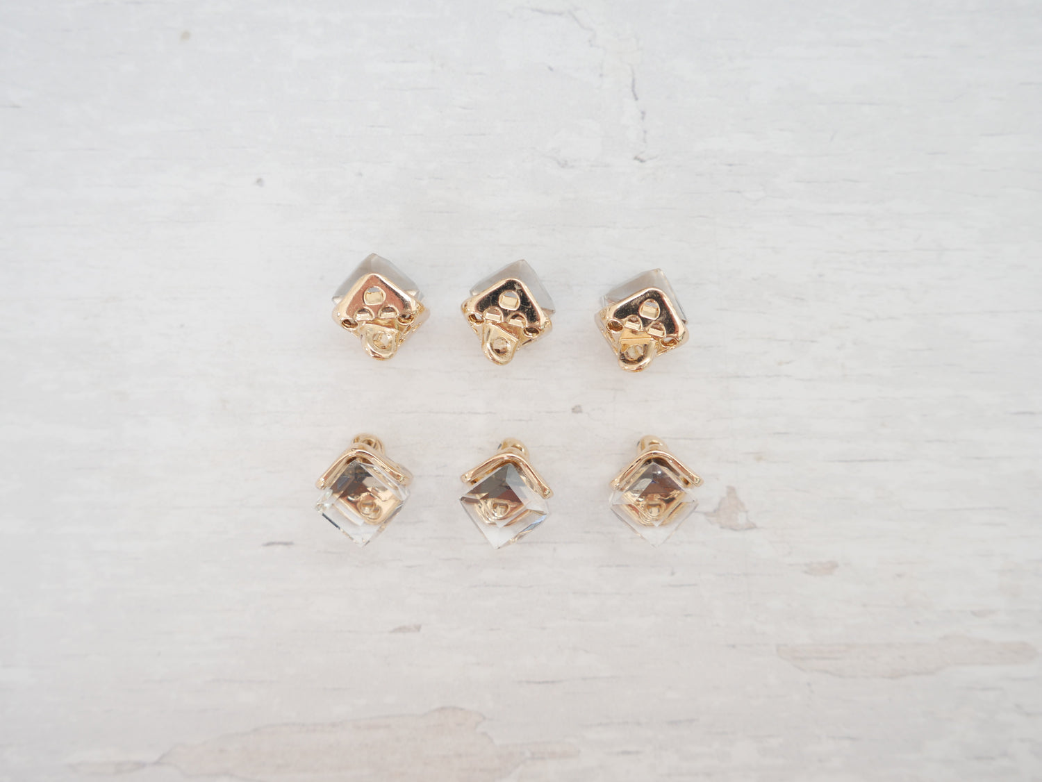 Crystal Cube Button in Smoke-Button-Flying Bobbins Haberdashery