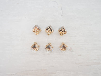 Crystal Cube Button in Smoke-Button-Flying Bobbins Haberdashery