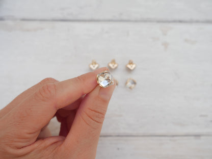 Crystal Cube Button in Clear-Button-Flying Bobbins Haberdashery