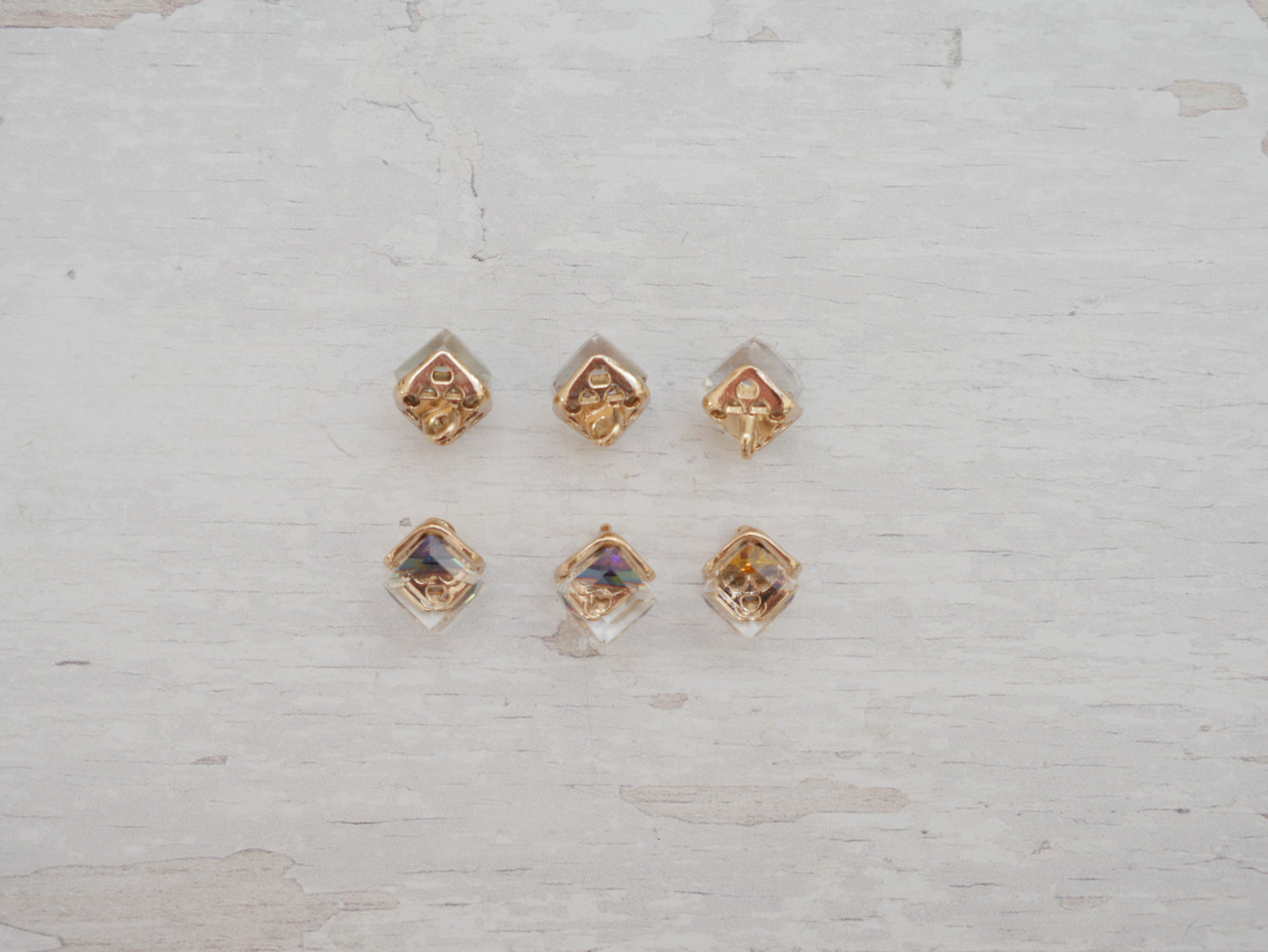 Crystal Cube Button in Rainbow-Button-Flying Bobbins Haberdashery