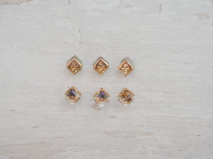 Crystal Cube Button in Rainbow-Button-Flying Bobbins Haberdashery