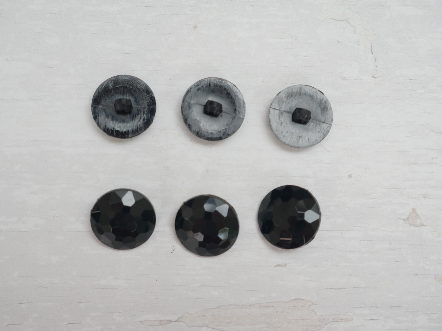 Multi Faceted Nylon Shank Button in Black-Button-Flying Bobbins Haberdashery