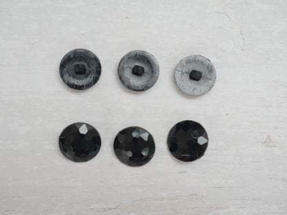 Multi Faceted Nylon Shank Button in Black-Button-Flying Bobbins Haberdashery