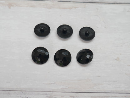 Multi Faceted Nylon Shank Button in Black-Button-Flying Bobbins Haberdashery