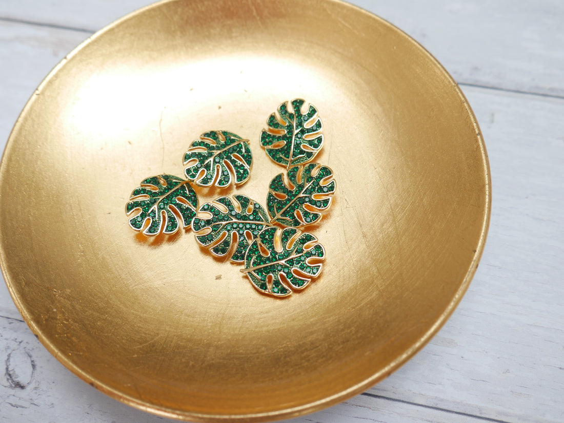 Jewelled Tropical Leaf Button-Button-Flying Bobbins Haberdashery