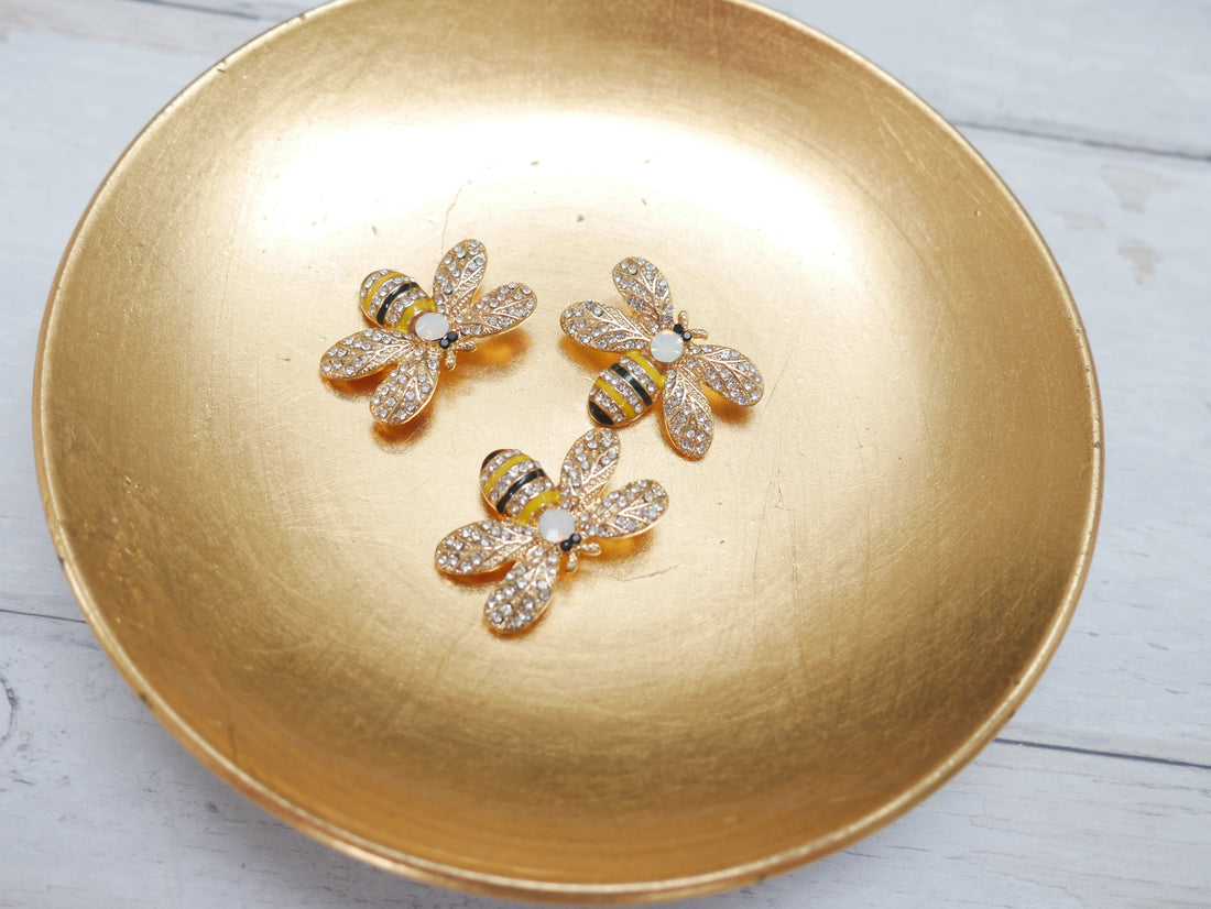 Jewelled Bumble Bee Button-Button-Flying Bobbins Haberdashery