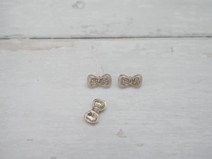 Jewelled Silver Bow Button-Button-Flying Bobbins Haberdashery
