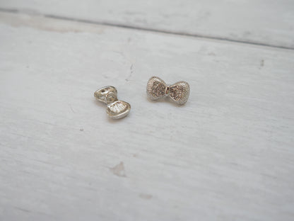 Jewelled Silver Bow Button-Button-Flying Bobbins Haberdashery