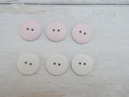 2-Hole Painted Wooden Button - Chevron-Button-Flying Bobbins Haberdashery