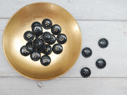 Variegated, 4-Hole, 20mm Button in Black-Button-Flying Bobbins Haberdashery