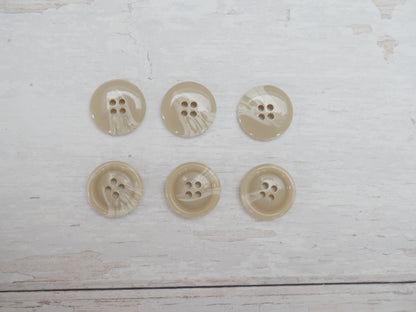 Variegated, 4-Hole, 20mm Button in Ecru-Button-Flying Bobbins Haberdashery