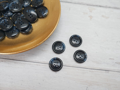 Variegated, 4-Hole, 20mm Button in Navy-Button-Flying Bobbins Haberdashery