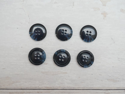 Variegated, 4-Hole, 20mm Button in Navy-Button-Flying Bobbins Haberdashery