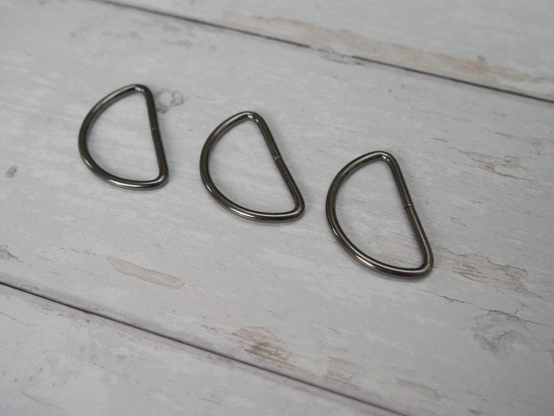 38mm D-Ring in Gun-Metal-Trim-Flying Bobbins Haberdashery