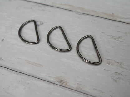 38mm D-Ring in Gun-Metal-Trim-Flying Bobbins Haberdashery