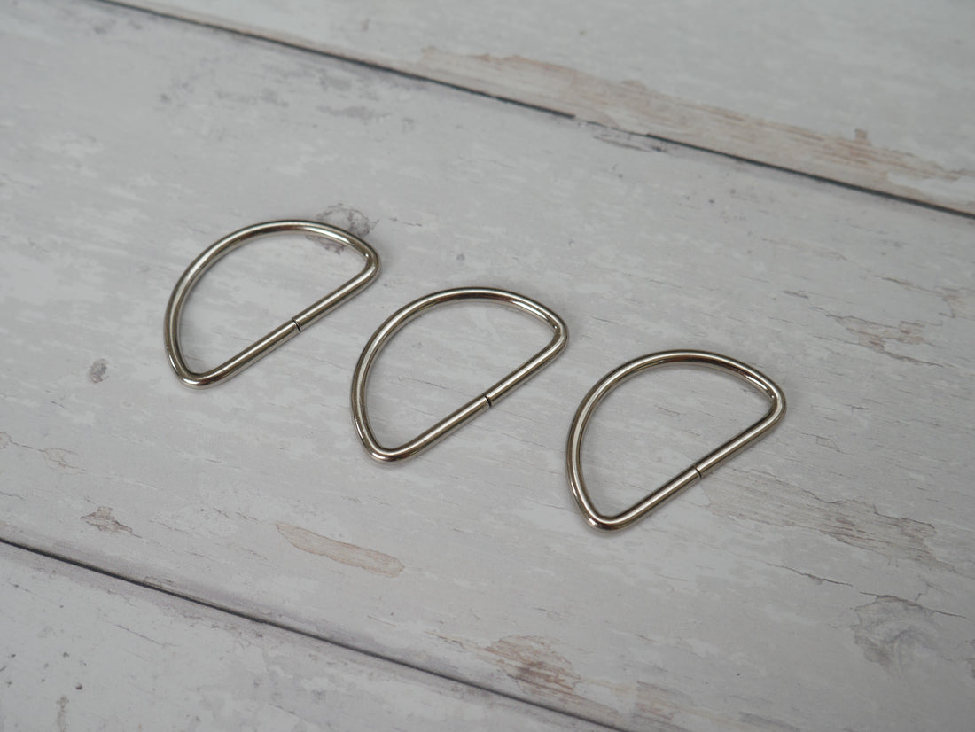 38mm D-Ring in Silver-Trim-Flying Bobbins Haberdashery