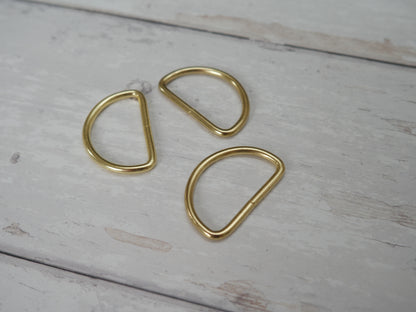32mm D-Ring in Gold-Trim-Flying Bobbins Haberdashery