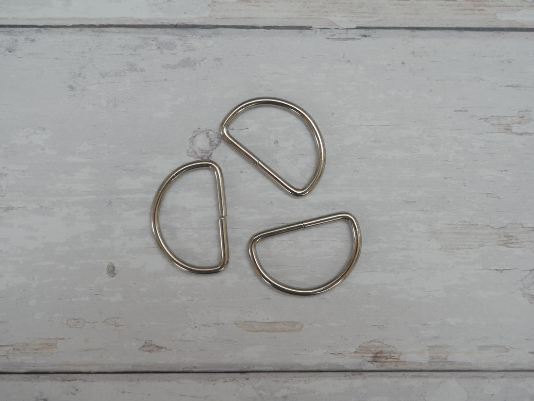 32mm D-Ring in Silver-Trim-Flying Bobbins Haberdashery