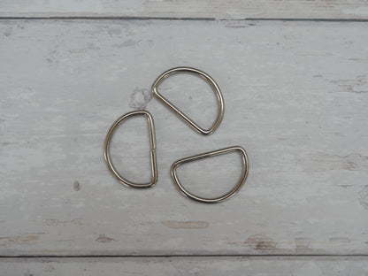 32mm D-Ring in Silver-Trim-Flying Bobbins Haberdashery