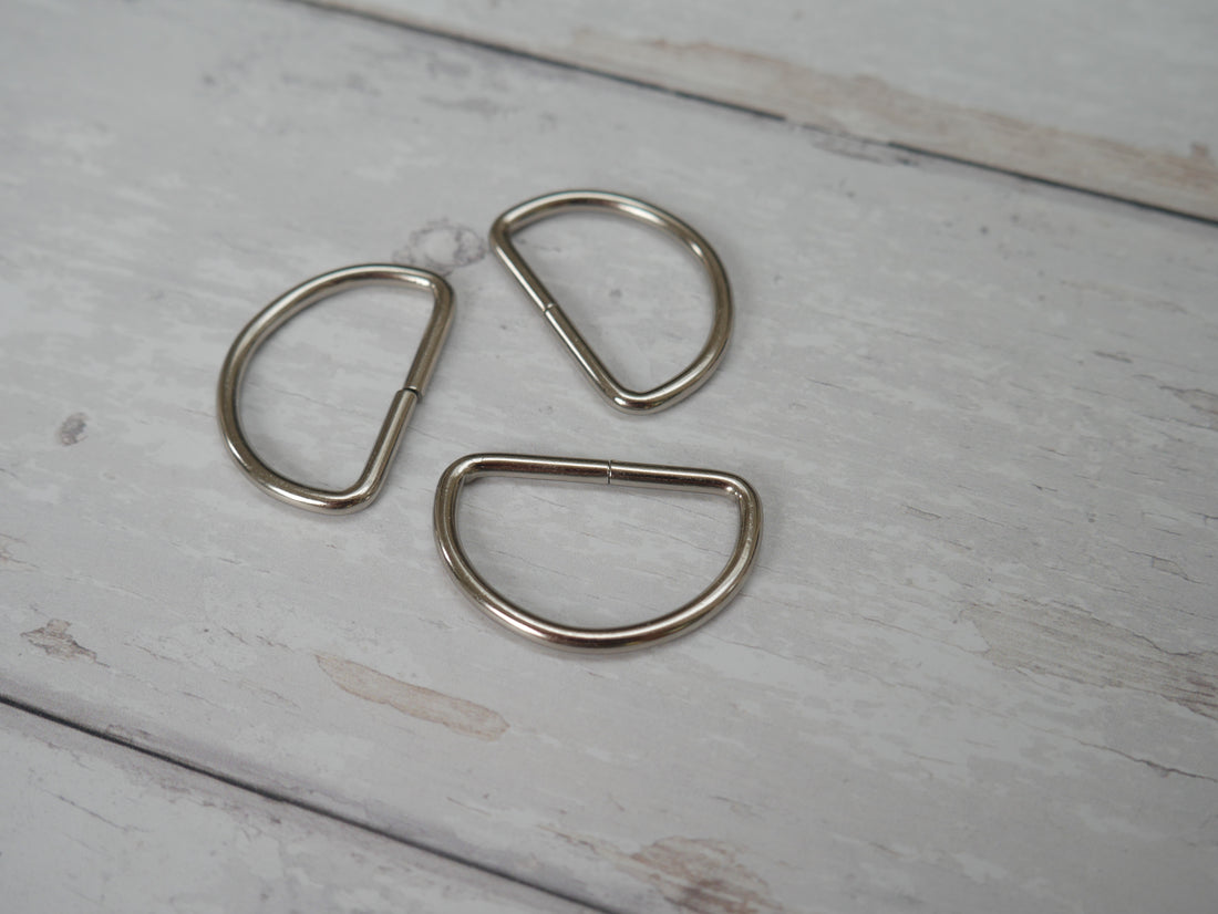 32mm D-Ring in Silver-Trim-Flying Bobbins Haberdashery