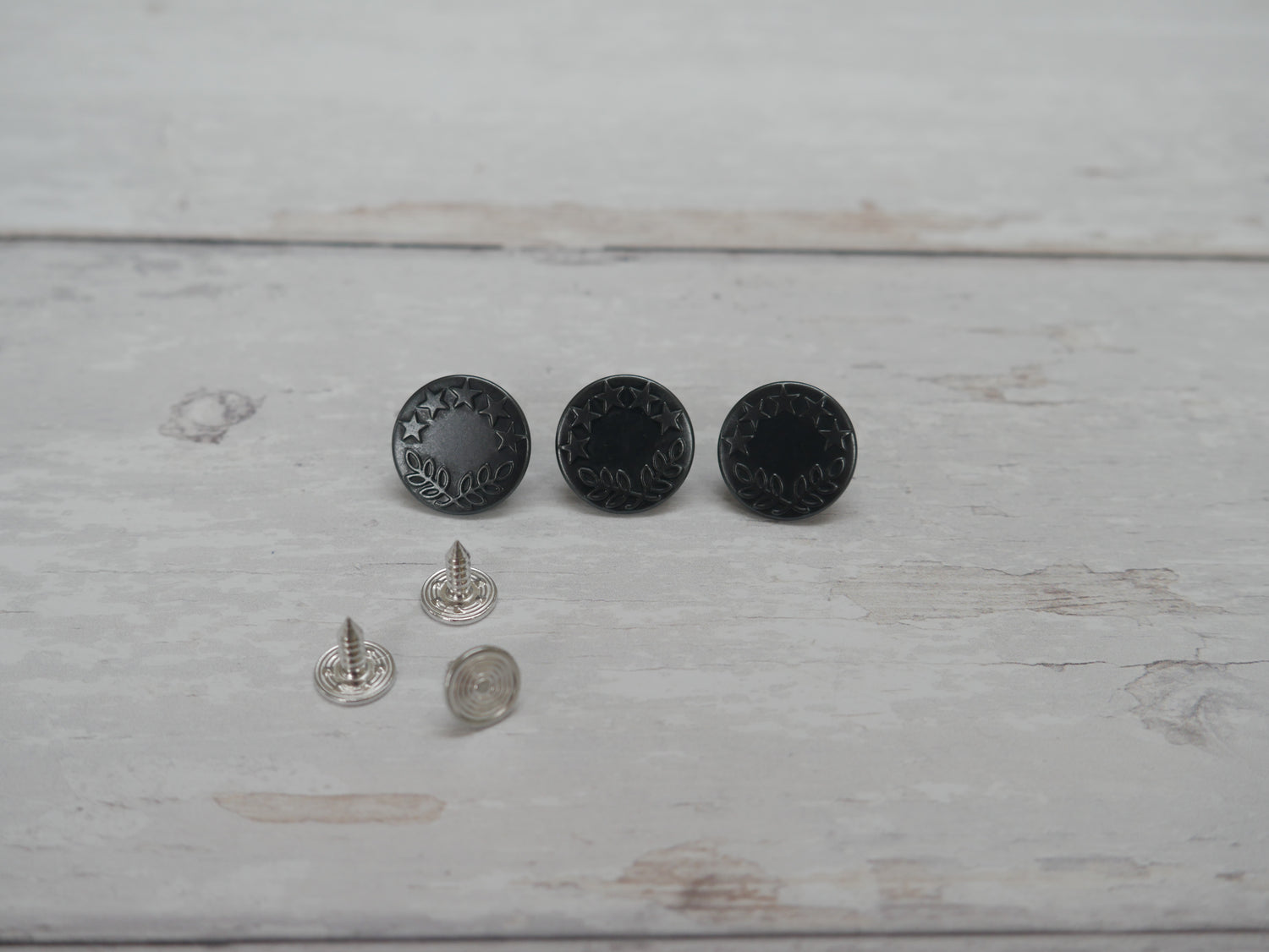 Jeans Buttons, 17mm in Gunmetal-Jeans Buttons-Flying Bobbins Haberdashery