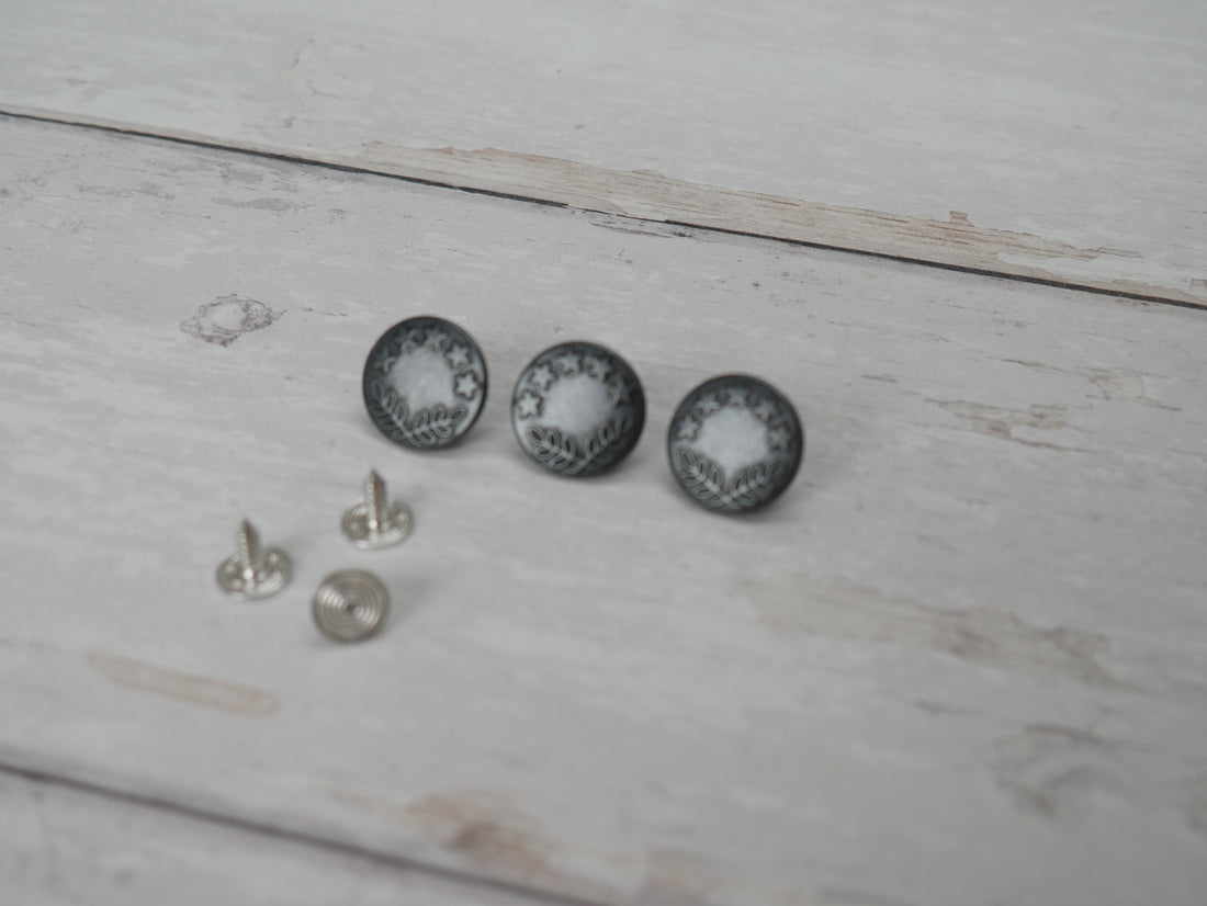 Jeans Buttons, 17mm in Gunmetal-Jeans Buttons-Flying Bobbins Haberdashery