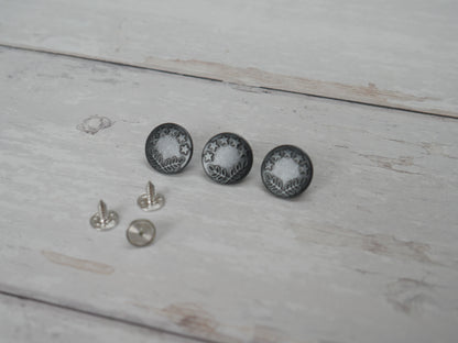 Jeans Buttons, 17mm in Gunmetal-Jeans Buttons-Flying Bobbins Haberdashery