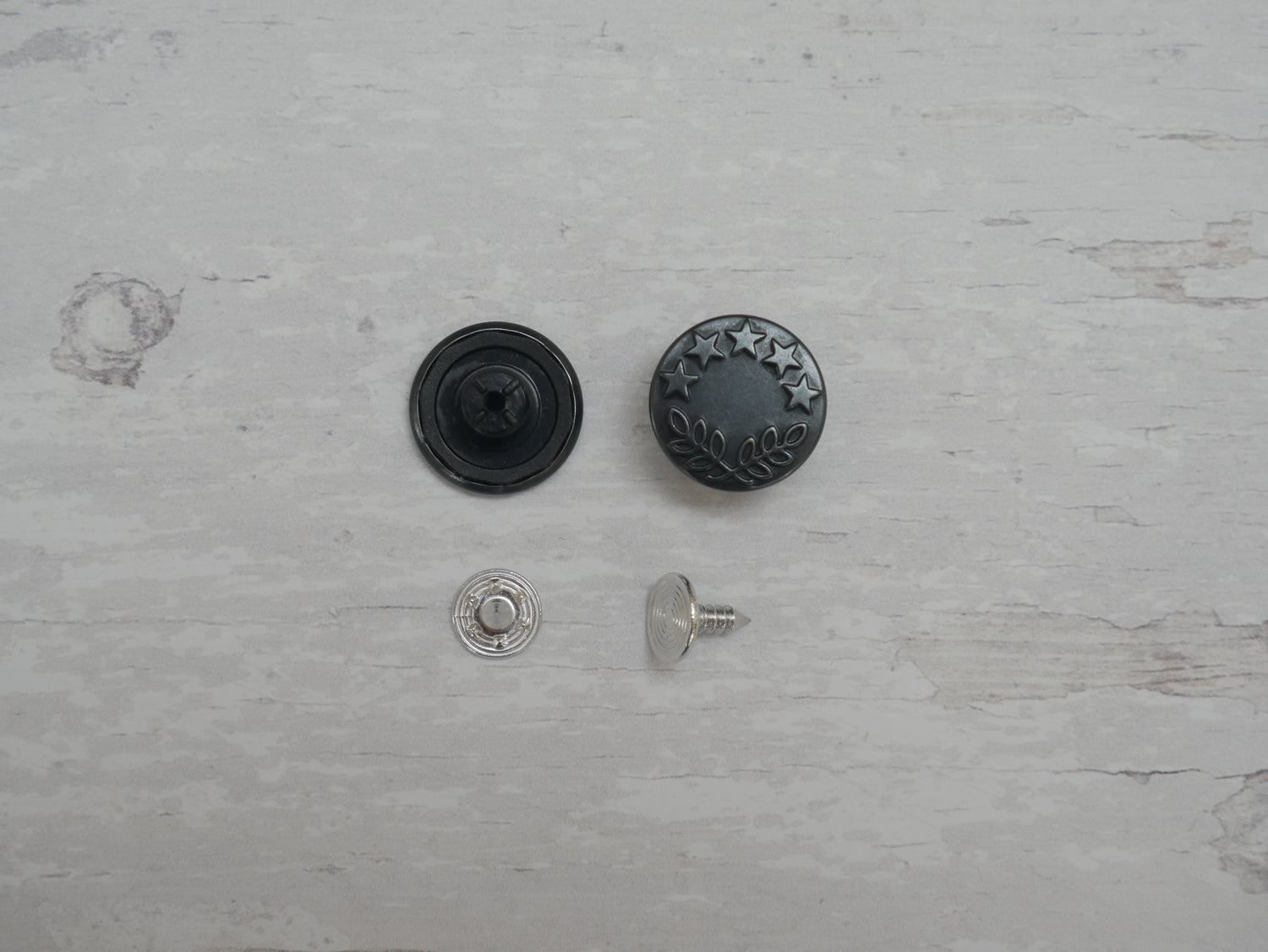 Jeans Buttons, 17mm in Gunmetal-Jeans Buttons-Flying Bobbins Haberdashery