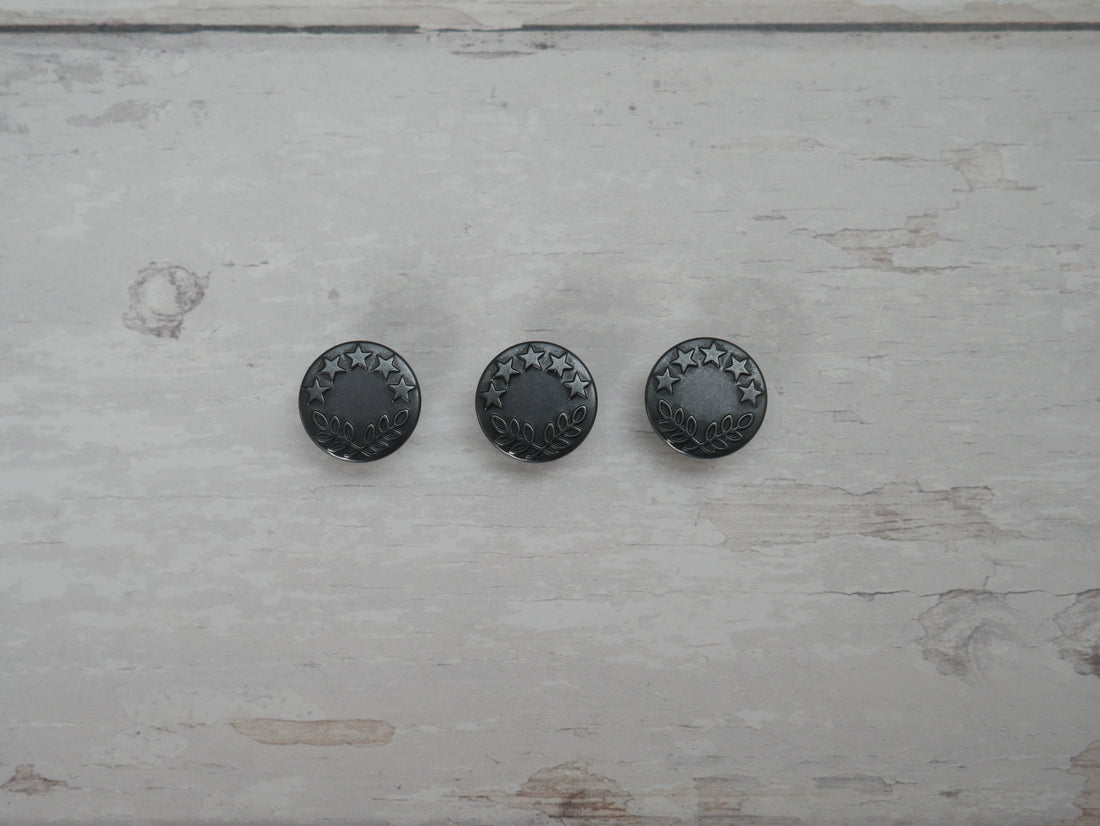 Jeans Buttons, 17mm in Gunmetal-Jeans Buttons-Flying Bobbins Haberdashery