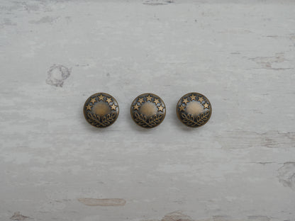 Jeans Buttons, 17mm in Antique Brass-Jeans Buttons-Flying Bobbins Haberdashery