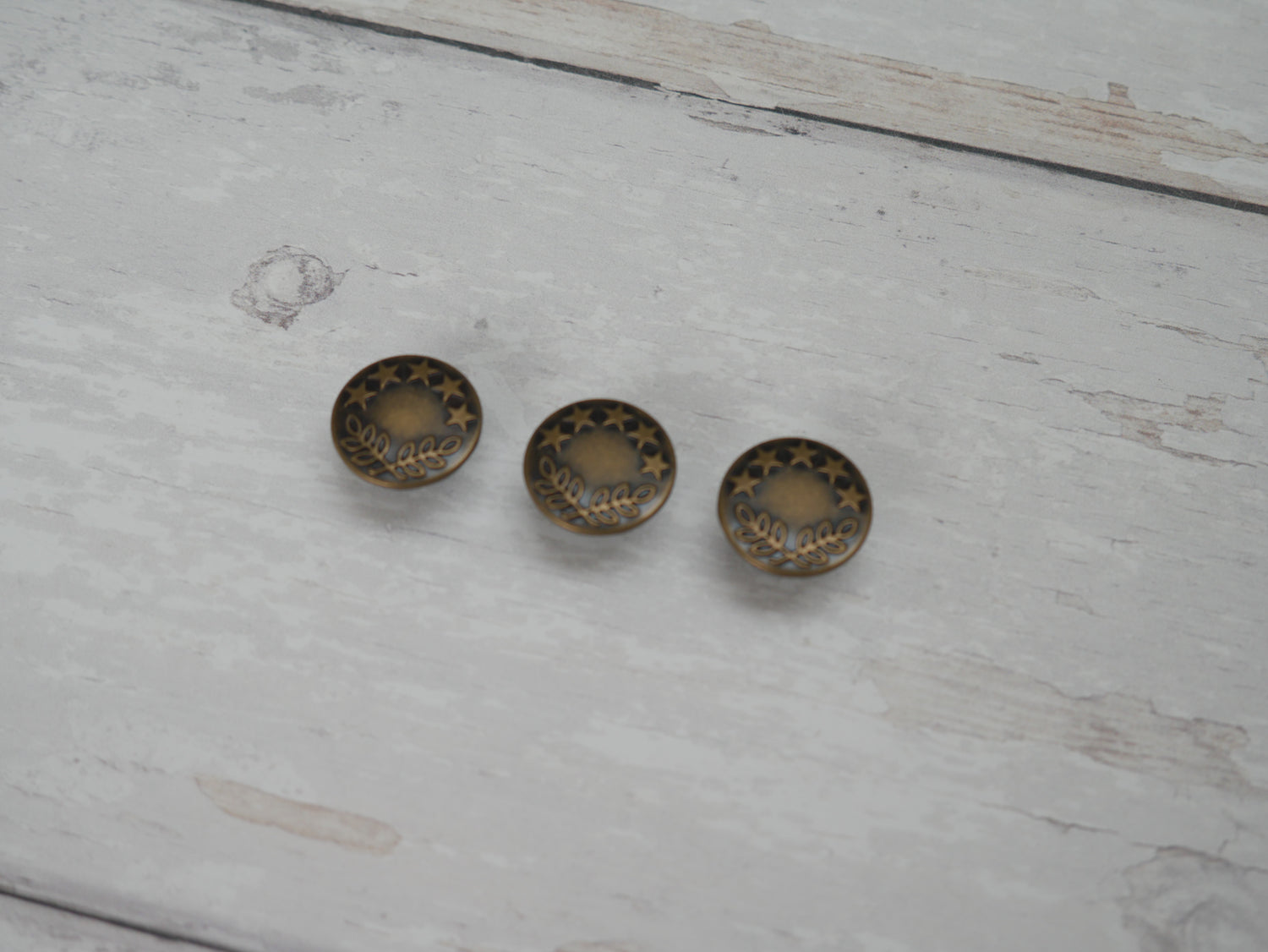 Jeans Buttons, 17mm in Antique Brass-Jeans Buttons-Flying Bobbins Haberdashery