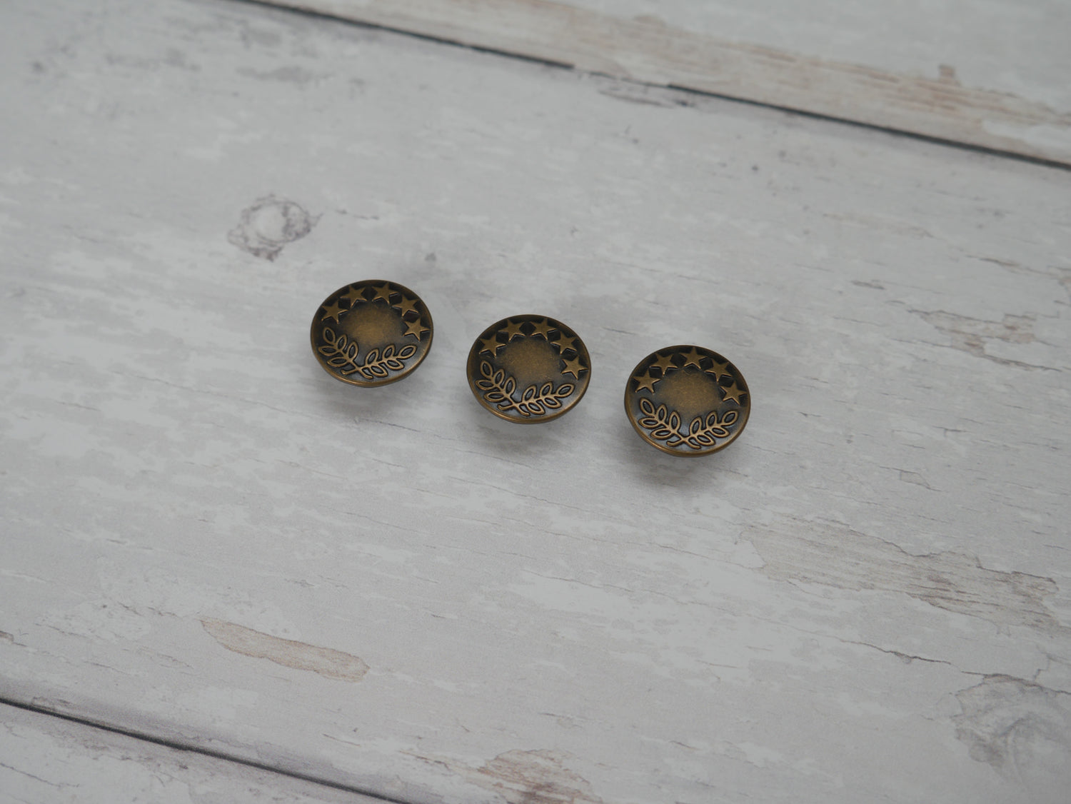 Jeans Buttons, 17mm in Antique Brass-Jeans Buttons-Flying Bobbins Haberdashery