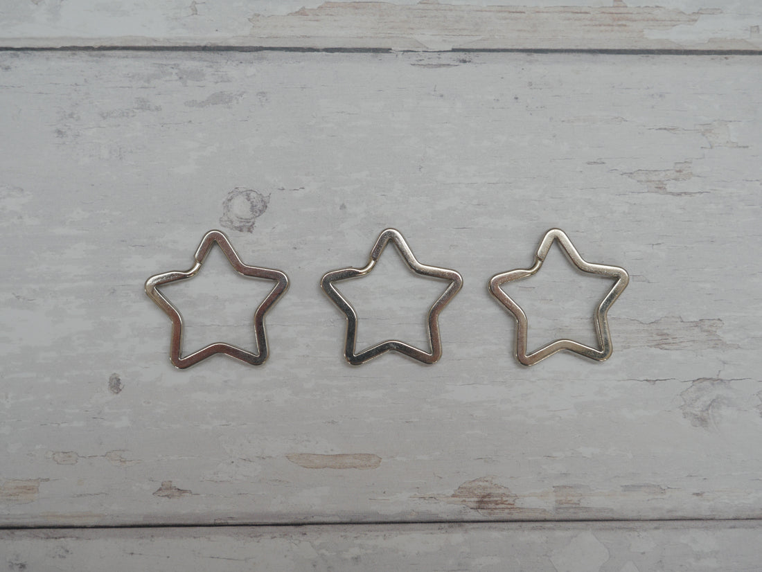 Split Ring, Star Shape in Silver-Trim-Flying Bobbins Haberdashery