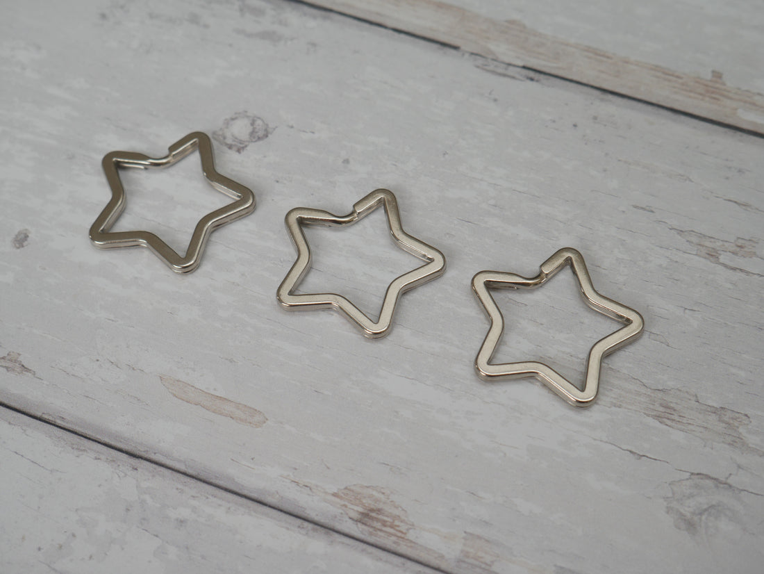 Split Ring, Star Shape in Silver-Trim-Flying Bobbins Haberdashery