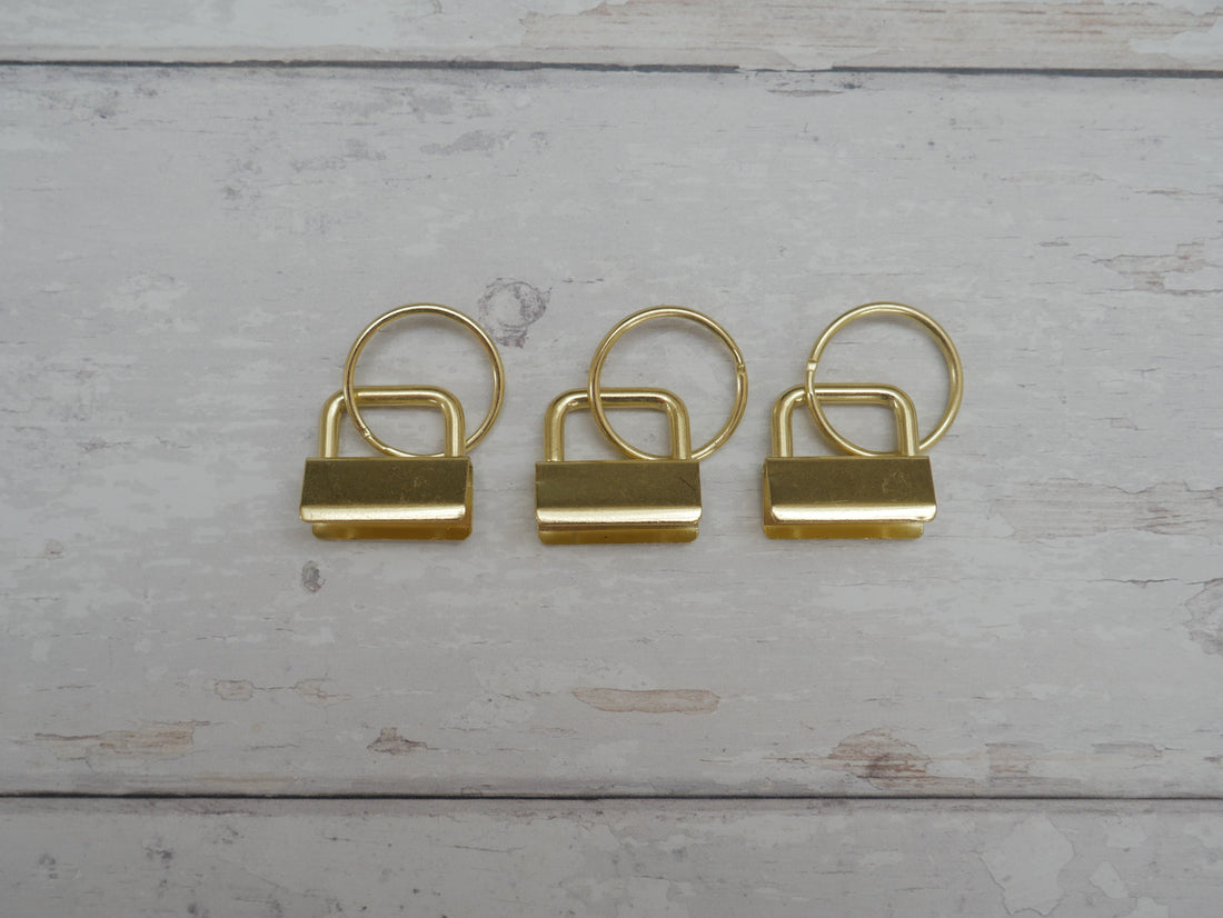Key Ring Fob in Antique Gold, 25mm-Trim-Flying Bobbins Haberdashery