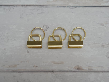 Key Ring Fob in Antique Gold, 25mm-Trim-Flying Bobbins Haberdashery