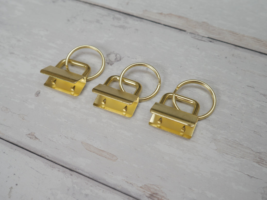 Key Ring Fob in Antique Gold, 25mm-Trim-Flying Bobbins Haberdashery