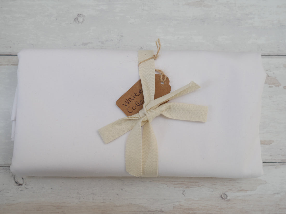 REMNANT -Cotton Poplin in White, 1.75m-Remnants-Flying Bobbins Haberdashery